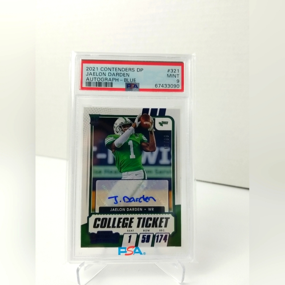 2021 Panini Contenders Draft Picks Jaelon Darden RC Auto Blue/99 PSA 9 MINT